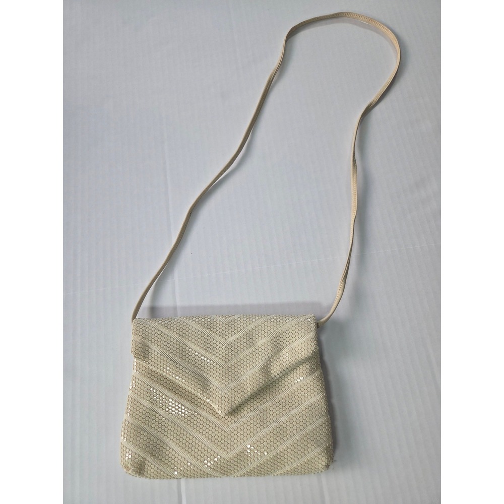 Unbranded Sequin Crossbody Bag Women Small Cream Chevron Envelope